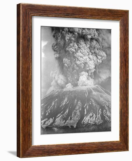 Mount St. Helens Sends a Plume of Ash, Smoke and Debris Skyward-null-Framed Photographic Print