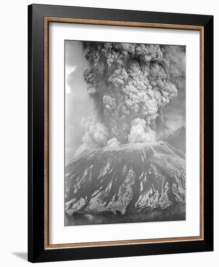 Mount St. Helens Sends a Plume of Ash, Smoke and Debris Skyward-null-Framed Photographic Print