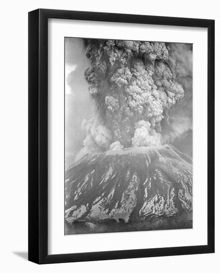 Mount St. Helens Sends a Plume of Ash, Smoke and Debris Skyward-null-Framed Photographic Print