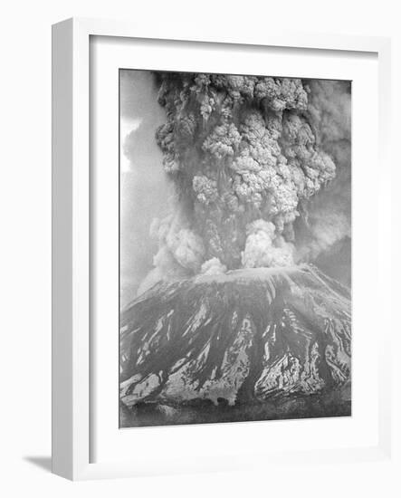 Mount St. Helens Sends a Plume of Ash, Smoke and Debris Skyward-null-Framed Photographic Print