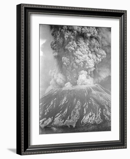 Mount St. Helens Sends a Plume of Ash, Smoke and Debris Skyward-null-Framed Photographic Print