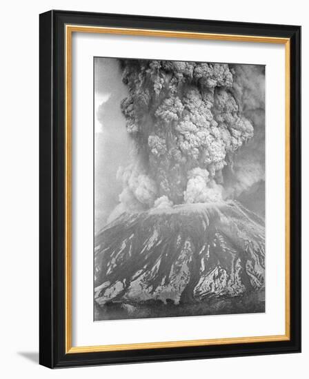 Mount St. Helens Sends a Plume of Ash, Smoke and Debris Skyward-null-Framed Photographic Print