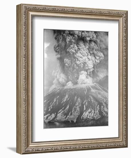Mount St. Helens Sends a Plume of Ash, Smoke and Debris Skyward--Framed Photographic Print