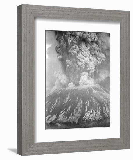 Mount St. Helens Sends a Plume of Ash, Smoke and Debris Skyward-null-Framed Photographic Print