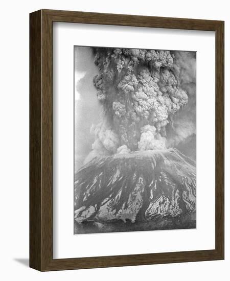 Mount St. Helens Sends a Plume of Ash, Smoke and Debris Skyward-null-Framed Photographic Print