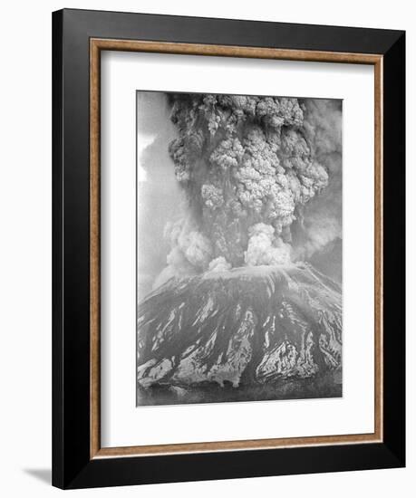 Mount St. Helens Sends a Plume of Ash, Smoke and Debris Skyward-null-Framed Photographic Print