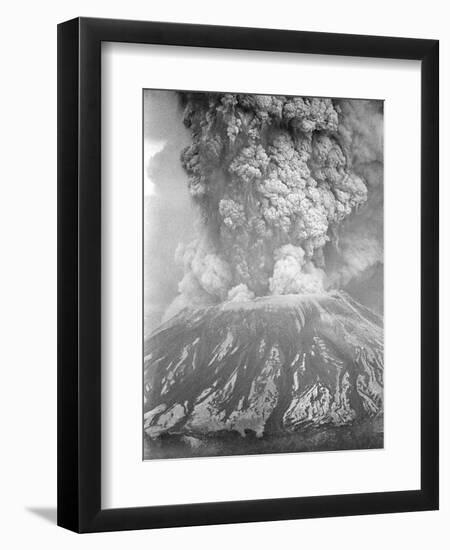 Mount St. Helens Sends a Plume of Ash, Smoke and Debris Skyward-null-Framed Photographic Print