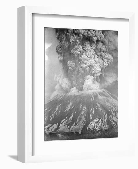 Mount St. Helens Sends a Plume of Ash, Smoke and Debris Skyward-null-Framed Photographic Print