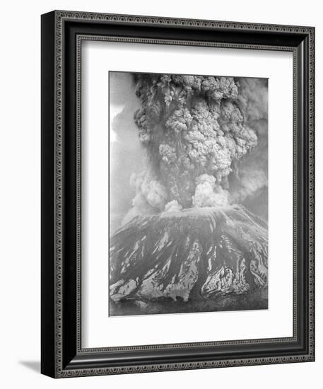 Mount St. Helens Sends a Plume of Ash, Smoke and Debris Skyward-null-Framed Photographic Print