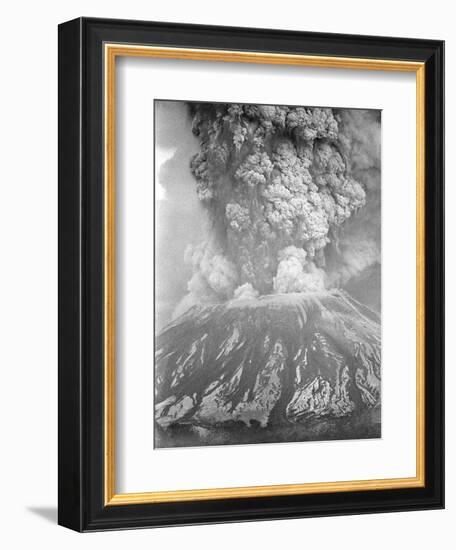 Mount St. Helens Sends a Plume of Ash, Smoke and Debris Skyward-null-Framed Photographic Print