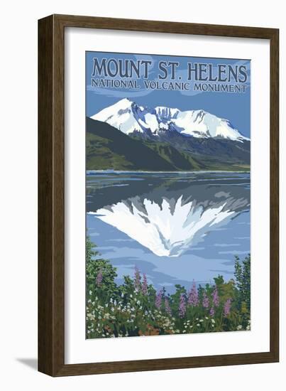 Mount St. Helens, Washington - before and after Views-Lantern Press-Framed Art Print