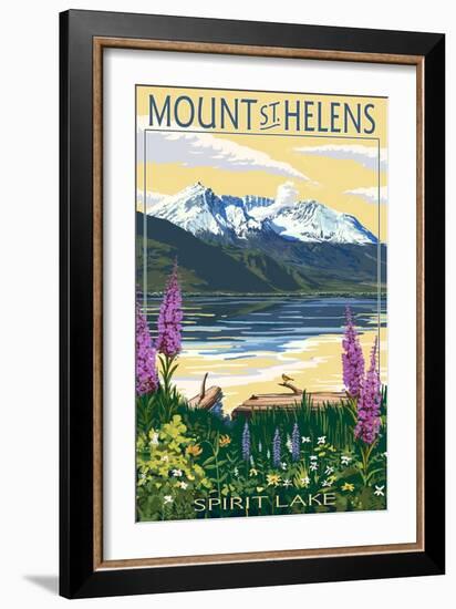 Mount St. Helens, Washington - Spirit Lake-Lantern Press-Framed Art Print