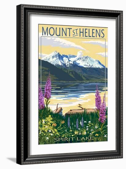 Mount St. Helens, Washington - Spirit Lake-Lantern Press-Framed Art Print