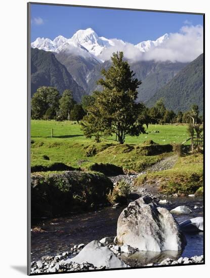 Mount Tasman and Cook Flat, Westland Tai Poutini National Park, UNESCO World Heritage Site, NZ-Jochen Schlenker-Mounted Photographic Print