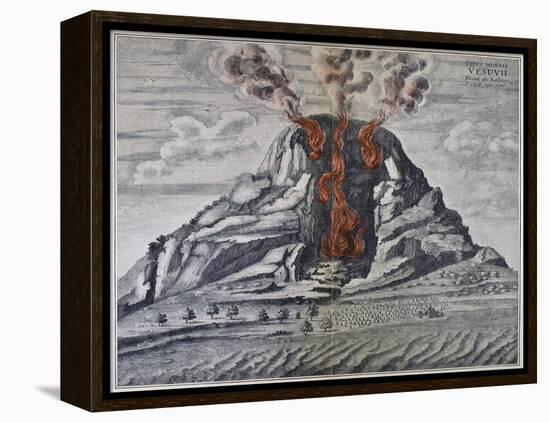 Mount Vesuvius, 1665-null-Framed Premier Image Canvas
