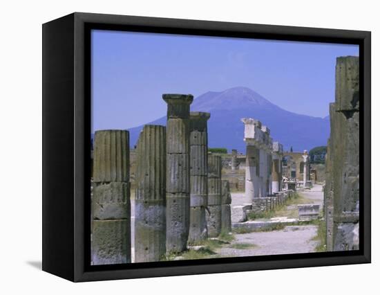 Mount Vesuvius Seen from the Ruins of Pompeii, Campania, Italy-Anthony Waltham-Framed Premier Image Canvas