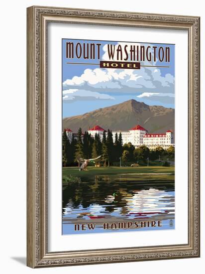 Mount Washington Hotel - Bretton Woods, New Hampshire-Lantern Press-Framed Art Print