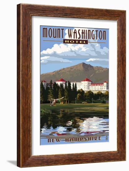 Mount Washington Hotel - Bretton Woods, New Hampshire-Lantern Press-Framed Art Print