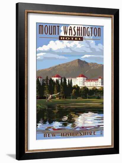 Mount Washington Hotel - Bretton Woods, New Hampshire-Lantern Press-Framed Art Print