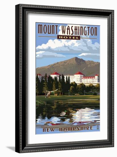 Mount Washington Hotel - Bretton Woods, New Hampshire-Lantern Press-Framed Art Print