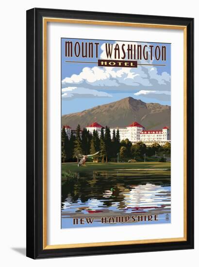 Mount Washington Hotel - Bretton Woods, New Hampshire-Lantern Press-Framed Art Print