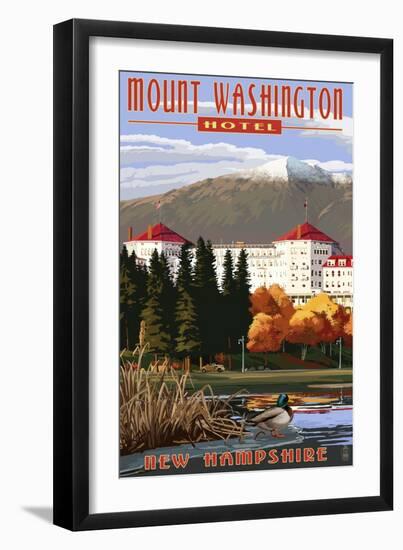 Mount Washington Hotel in Fall - Bretton Woods, New Hampshire-Lantern Press-Framed Art Print