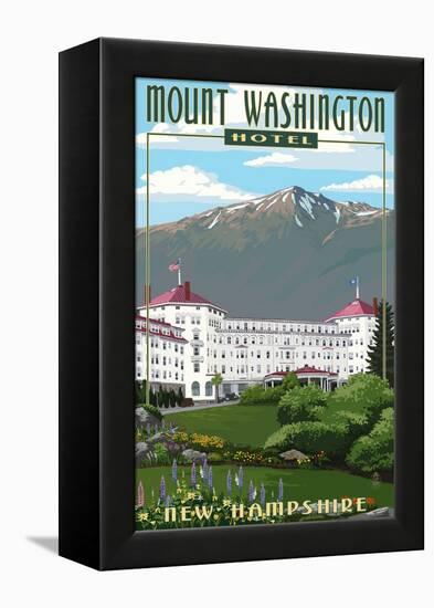 Mount Washington Hotel in Spring - Bretton Woods, New Hampshire-Lantern Press-Framed Stretched Canvas