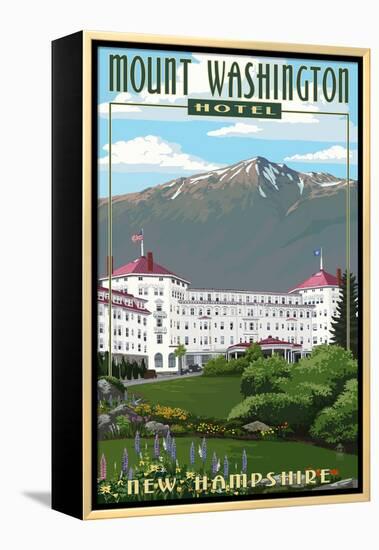 Mount Washington Hotel in Spring - Bretton Woods, New Hampshire-Lantern Press-Framed Stretched Canvas