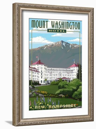 Mount Washington Hotel in Spring - Bretton Woods, New Hampshire-Lantern Press-Framed Art Print