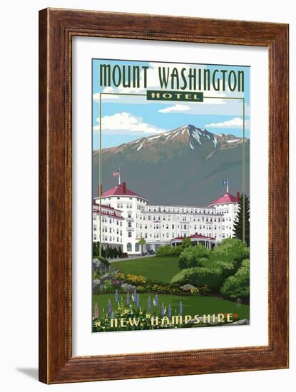 Mount Washington Hotel in Spring - Bretton Woods, New Hampshire-Lantern Press-Framed Art Print