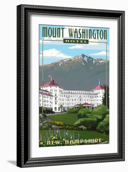 Mount Washington Hotel in Spring - Bretton Woods, New Hampshire-Lantern Press-Framed Art Print