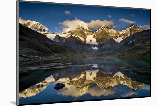 Mount Yerupaja Reflects in Lake Huayhuish, Andes Mountains, Peru-Howie Garber-Mounted Photographic Print
