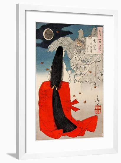 Mount Yoshino Midnight Moon, One Hundred Aspects of the Moon-Yoshitoshi Tsukioka-Framed Giclee Print