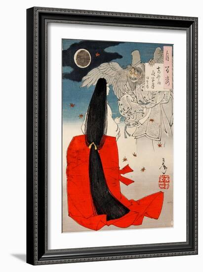 Mount Yoshino Midnight Moon, One Hundred Aspects of the Moon-Yoshitoshi Tsukioka-Framed Giclee Print