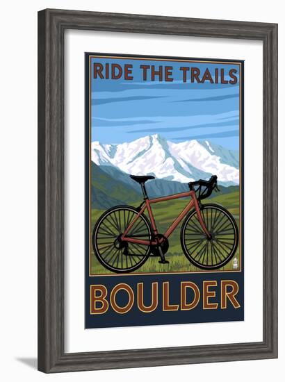 Mountain Bike - Boulder, Colorado, c.2009-Lantern Press-Framed Art Print