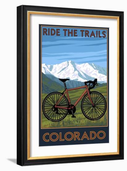 Mountain Bike - Colorado-Lantern Press-Framed Premium Giclee Print