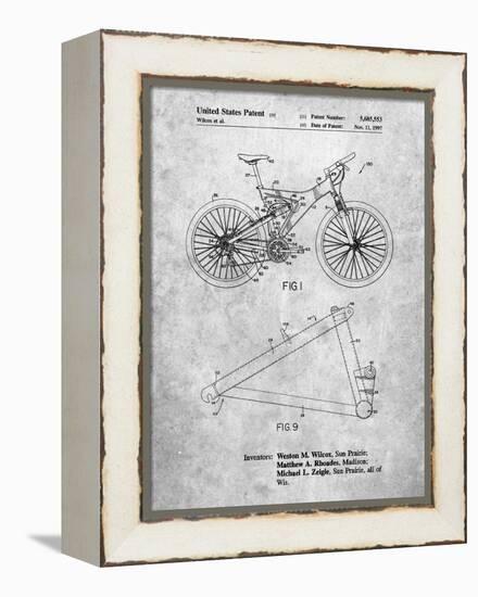 Mountain Bike Patent Art-Cole Borders-Framed Stretched Canvas