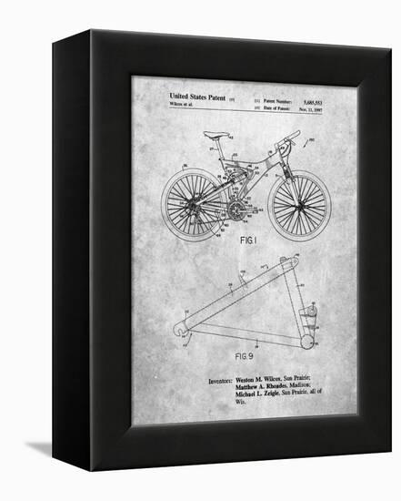 Mountain Bike Patent Art-Cole Borders-Framed Stretched Canvas