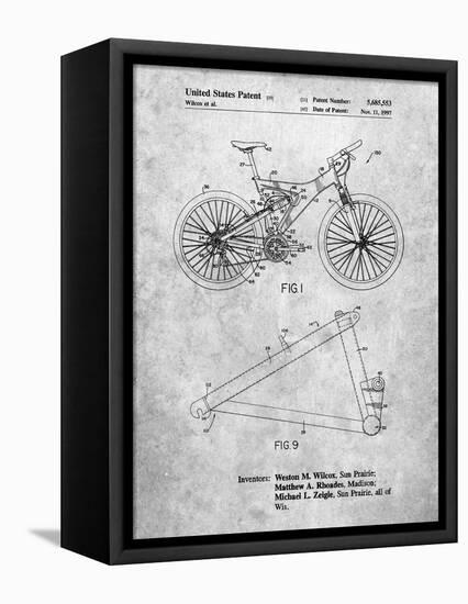 Mountain Bike Patent Art-Cole Borders-Framed Stretched Canvas