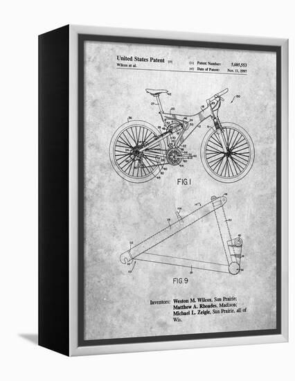 Mountain Bike Patent Art-Cole Borders-Framed Stretched Canvas