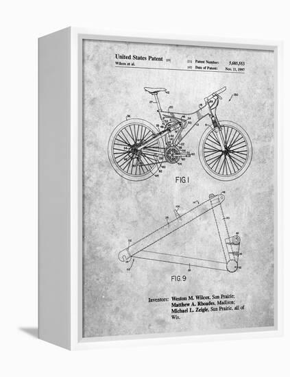 Mountain Bike Patent Art-Cole Borders-Framed Stretched Canvas