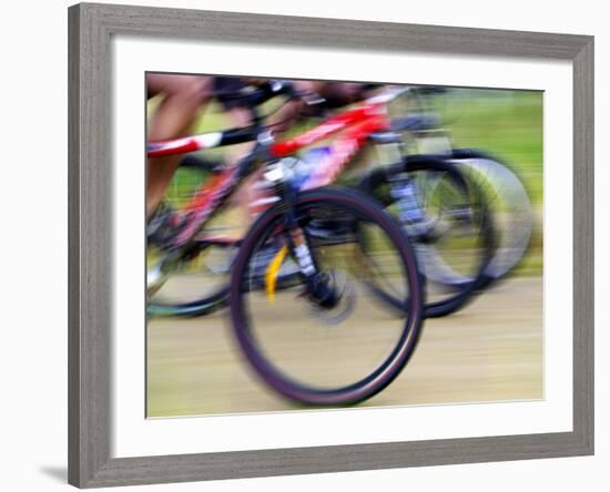 Mountain Bike Race, Bannockburn, near Cromwell, Central Otago, South Island, New Zealand-David Wall-Framed Photographic Print