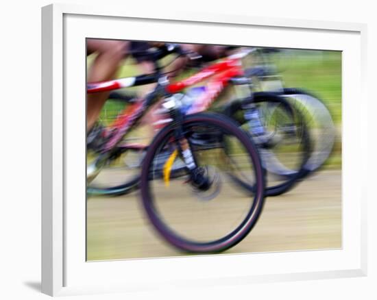 Mountain Bike Race, Bannockburn, near Cromwell, Central Otago, South Island, New Zealand-David Wall-Framed Photographic Print