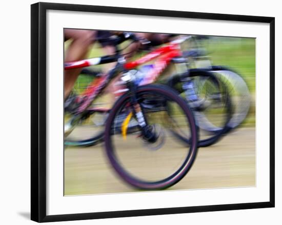 Mountain Bike Race, Bannockburn, near Cromwell, Central Otago, South Island, New Zealand-David Wall-Framed Photographic Print