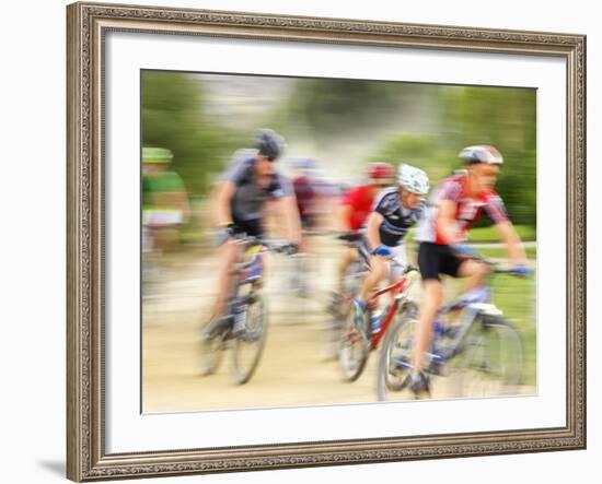 Mountain Bike Race, Bannockburn, near Cromwell, Central Otago, South Island, New Zealand-David Wall-Framed Photographic Print