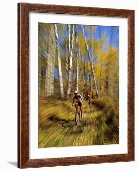 Mountain Bike Race, Methow Valley, Washington State, USA-David Barnes-Framed Photographic Print