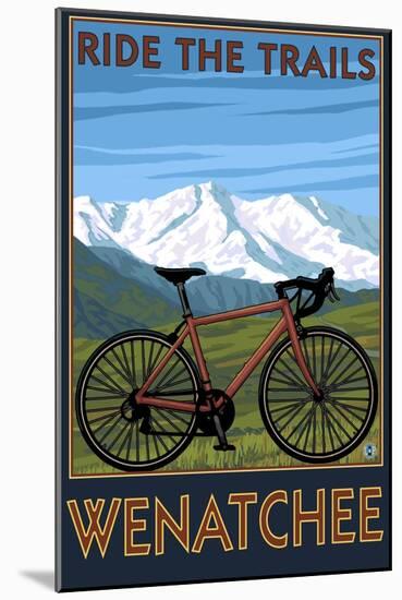 Mountain Bike Scene - Wenatchee, WA-Lantern Press-Mounted Art Print