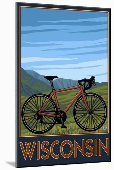 Mountain Bike Scene - Wisconsin-Lantern Press-Mounted Art Print