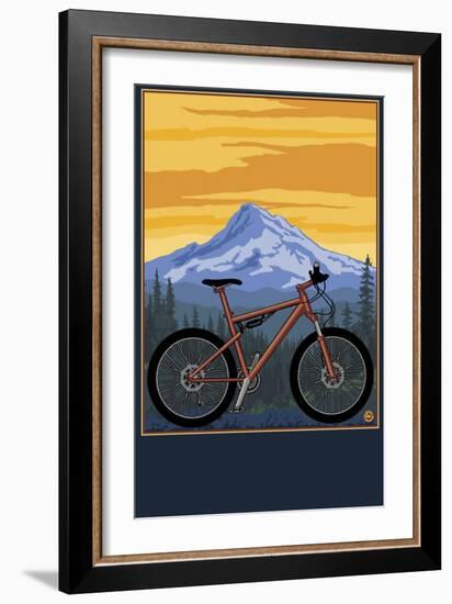 Mountain Bike Scene-Lantern Press-Framed Art Print