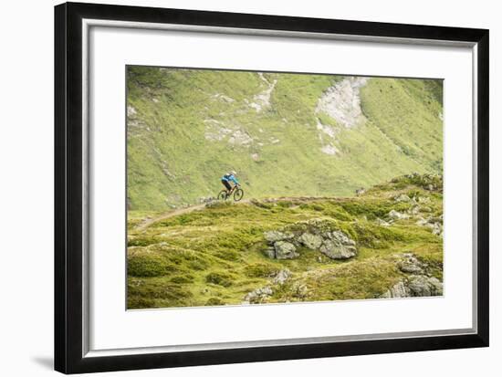 Mountain Biker In The Swiss Alps-Axel Brunst-Framed Photographic Print